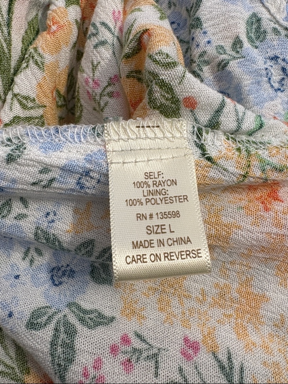 Liberty Love White & Yellow Multicoloured Floral Mini Dress Size L Summer Ready - Picture 13 of 13